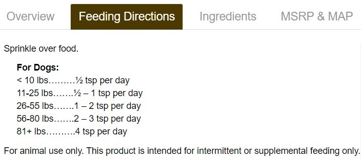 Nutrients Feeding Directions